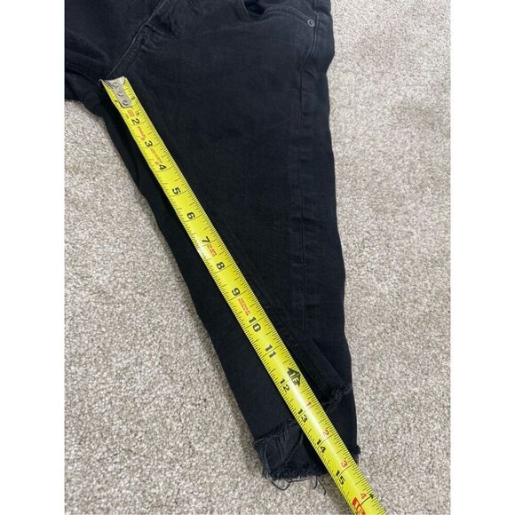 AGOLDE Shorts Women 25 Carrie Long Length Slim Denim Jean High Rise Washed Black - Picture 7 of 9